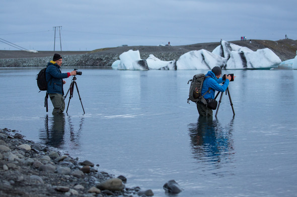 Arbeiten in der Gletscherlagune Jökulsarlon